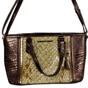 #165 BRAHMIN Champagne & Bronze Bag